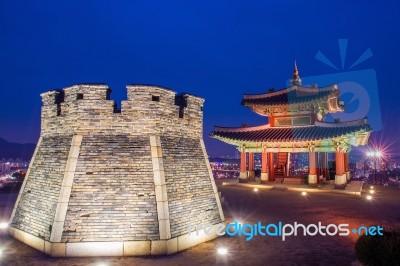 Hwaseong Fortress In Suwon,korea Stock Photo