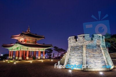 Hwaseong Fortress In Suwon,korea Stock Photo