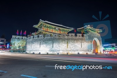 Hwaseong Fortress In Suwon,korea Stock Photo