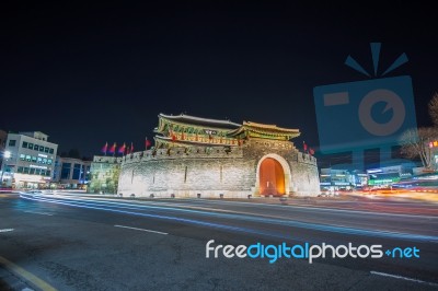 Hwaseong Fortress In Suwon,korea Stock Photo