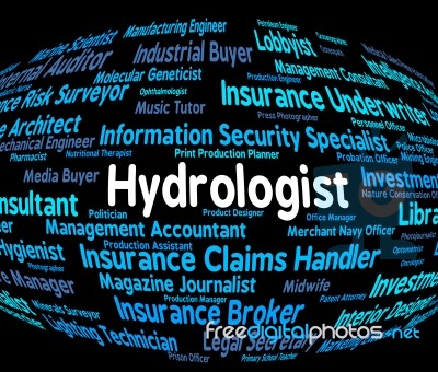 Hydrologist Job Showing Hiring Hydrodynamics Stock Image