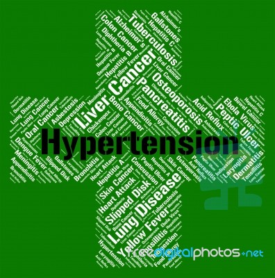 Hypertension Word Shows High Blood Pressure And Htn Stock Image