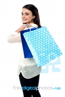 I Am Happily Shopping Stock Photo