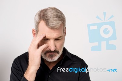 I Am Having Headache ! Stock Photo