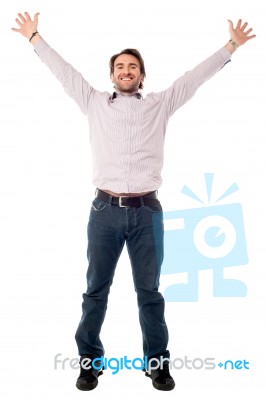 I Am The Happiest Man Stock Photo