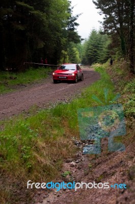 I. Chadwick Driving Subaru Impreza Stock Photo