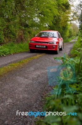 I. Chadwick Driving Subaru Impreza Stock Photo