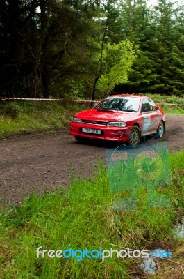 I. Chadwick Driving Subaru Impreza Stock Photo