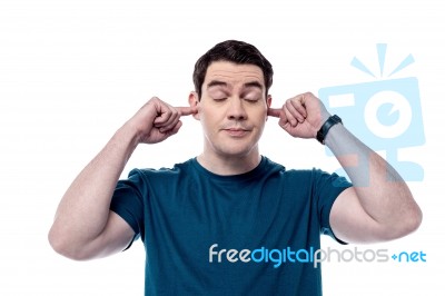 I Don't Like To Listen Stock Photo