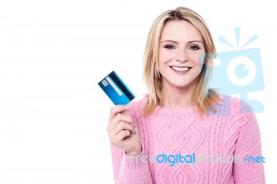 I Got New Cash Card! Stock Photo