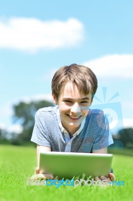 I Have Got New Latest Version Tablet Pc! Stock Photo