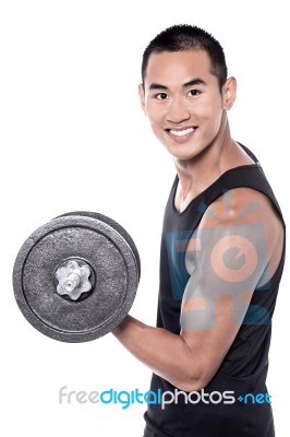 I Like To Lift Dumbbell! Stock Photo