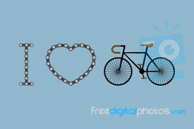 I Love Bicycle Stock Image