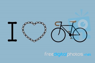 I Love Bicycle Stock Image