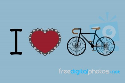 I Love Bicycle Stock Image