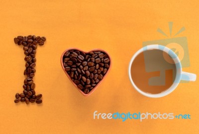 I Love Coffee Stock Photo