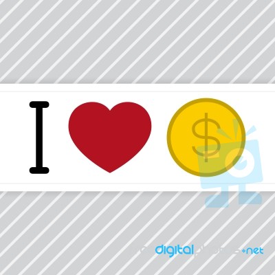 I Love Money  Illustration Stock Image