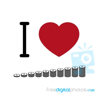 I Love Money  Illustration Stock Image