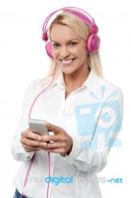 I Love To Hear Music ! Stock Photo