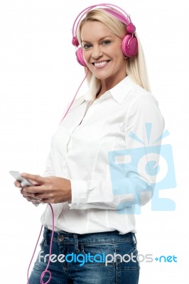 I Love To Hear Music ! Stock Photo