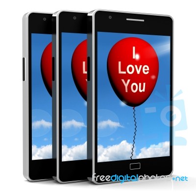 I Love You Balloon Represents Lovers And Couples Stock Image