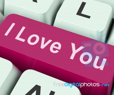 I Love You Key Shows Loving Or Romance Online Stock Image