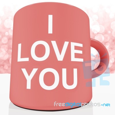 I Love You Mug With Bokeh Stock Image