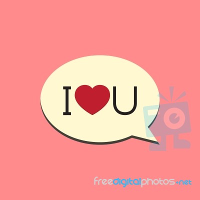  I Love You Speech Bubble Stock Image