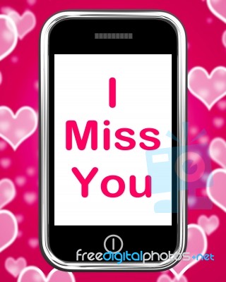 I Miss You On Phone Means Sad Longing Relationship Stock Image