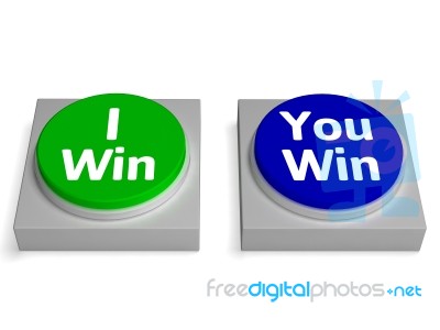 I You Win Button Shows Winning Or Losing Stock Image