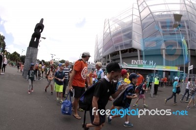 Icc Cricket World Cup 2015 Fans Eden Park Stadium Stock Photo