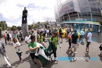 Icc Cricket World Cup 2015 Fans Eden Park Stadium Stock Photo