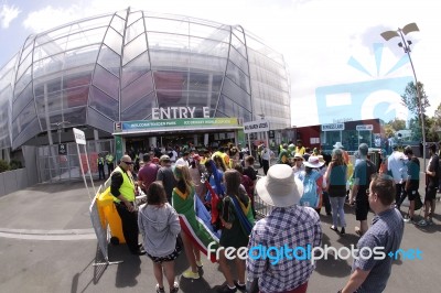 Icc Cricket World Cup 2015 Fans Eden Park Stadium Stock Photo