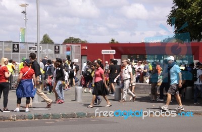 Icc Cricket World Cup 2015 Fans Eden Park Stadium Stock Photo