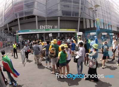 Icc Cricket World Cup 2015 Fans Eden Park Stadium Stock Photo