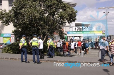 Icc Cricket World Cup 2015 Fans Eden Park Stadium Stock Photo