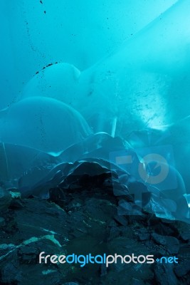 Ice Cave In Alaska Stock Photo