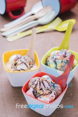 Ice Cream Colourful Stock Photo