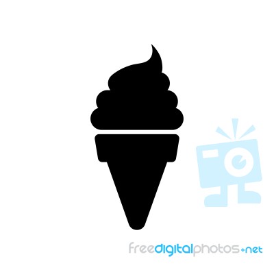 Ice Cream Cone Symbol Icon  Illustration On White Ba Stock Image