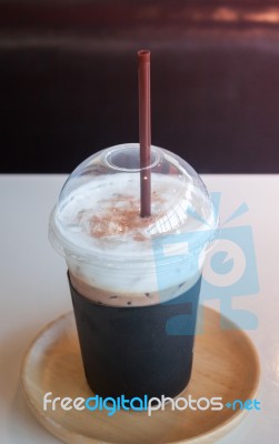 Iced Coffee In Coffee Shop Stock Photo