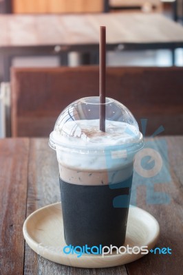 Iced Coffee In Coffee Shop Stock Photo