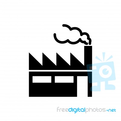 Icon Of Industrial Building -  Iconic Design Stock Image