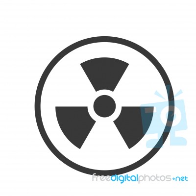 Icon Of Nuclear In Circle Line -  Iconic Design Stock Image