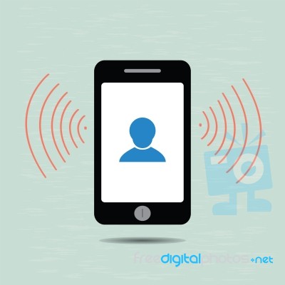 Icon Of People  Talk And Smart Phone Stock Image