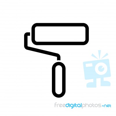 Icon Of Roller Paint -  Iconic Design Stock Image