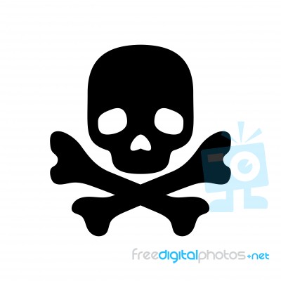 Icon Of Skull And Bones -  Iconic Design Stock Image