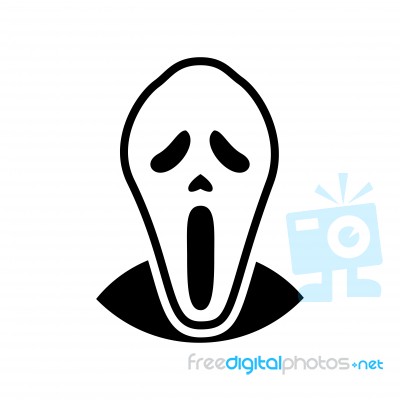 Icon Of White Horror Mask -  Iconic Design Stock Image