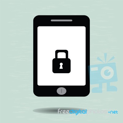 Icon Symbol Of Lock And Smart Phone Stock Image