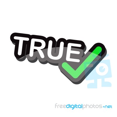 Icon True Text Design On White Background Isolate  Illustration Eps 10 Stock Image