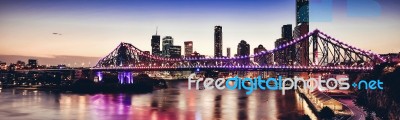 Iconic Story Bridge In Brisbane, Queensland, Australia Stock Photo